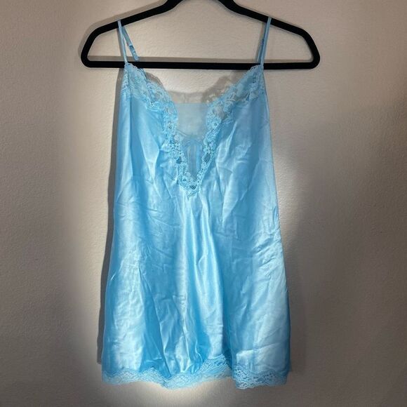 Baby Blue Satin Slip • Victoria’s Secret - Picture 1 of 5